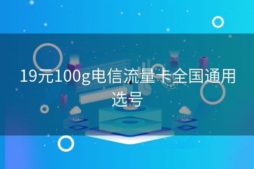 19元100g电信流量卡全国通用选号