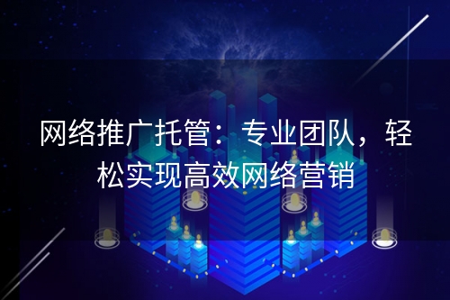 网络推广托管：专业团队，轻松实现高效网络营销